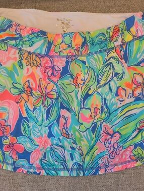 Lilly Pulitzer Skort Bennett Blue Surf Gypsea Swim Tennis Skirt Medium